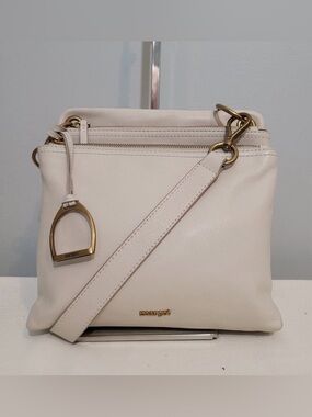 Margot Ivory Leather Crossbody Bag Multi Compartment